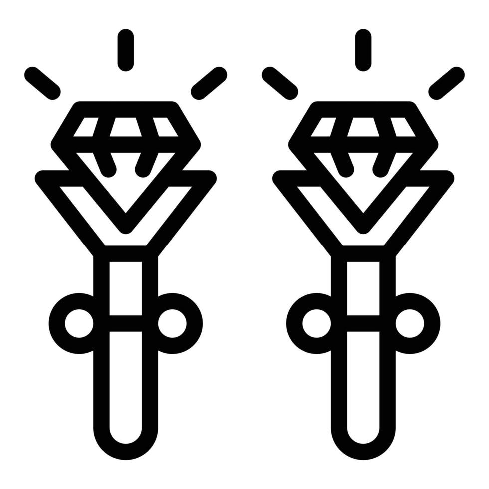 Earrings icon, outline style vector