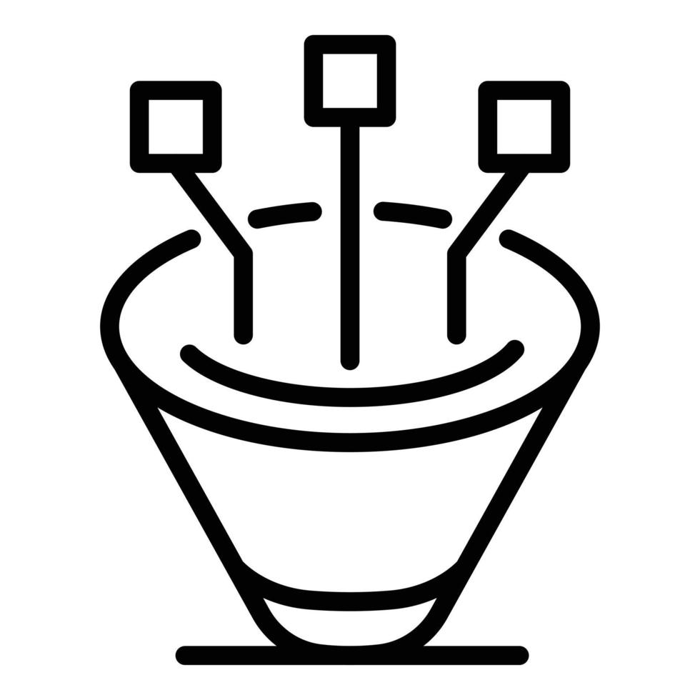 Sales funnel icon, outline style vector