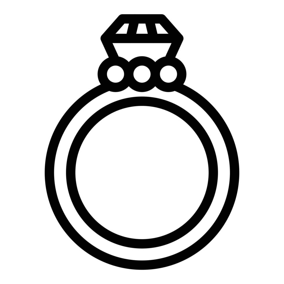 icono de joyería de anillo, estilo de esquema vector