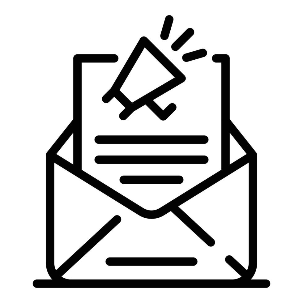 Email marketing icon, outline style vector