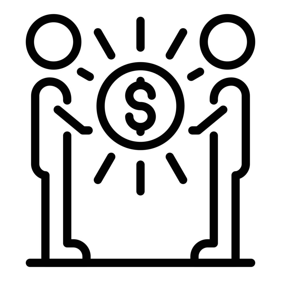 Money agreement icon, outline style vector