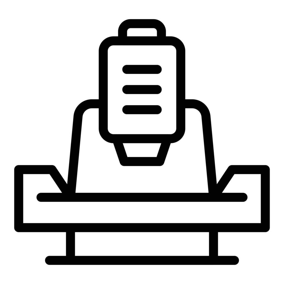 Boring lathe icon, outline style vector