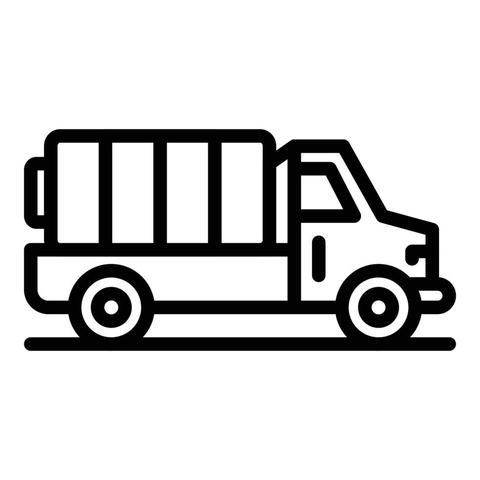 Hybrid car truck icon, outline style vector