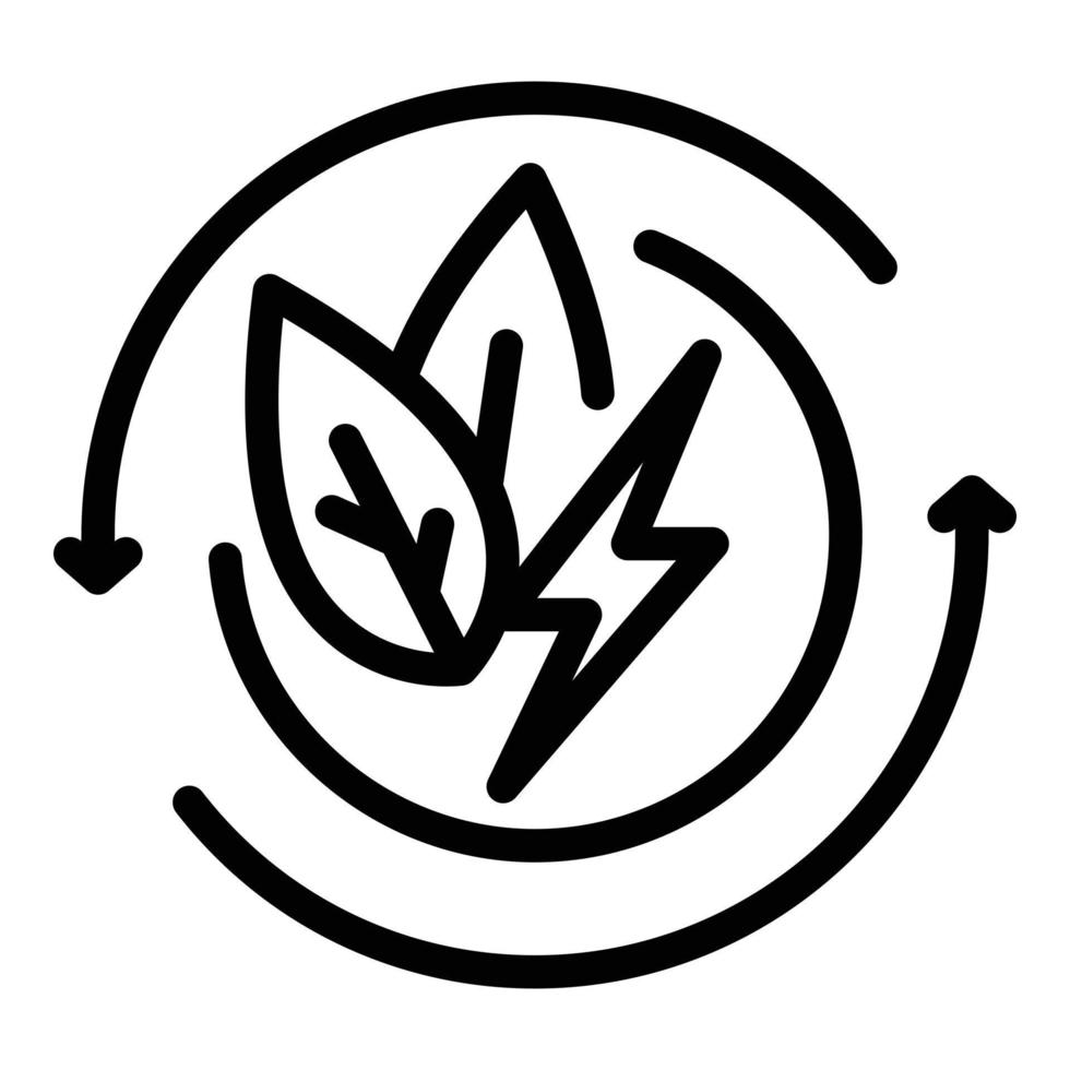 Eco hybrid car icon, outline style vector