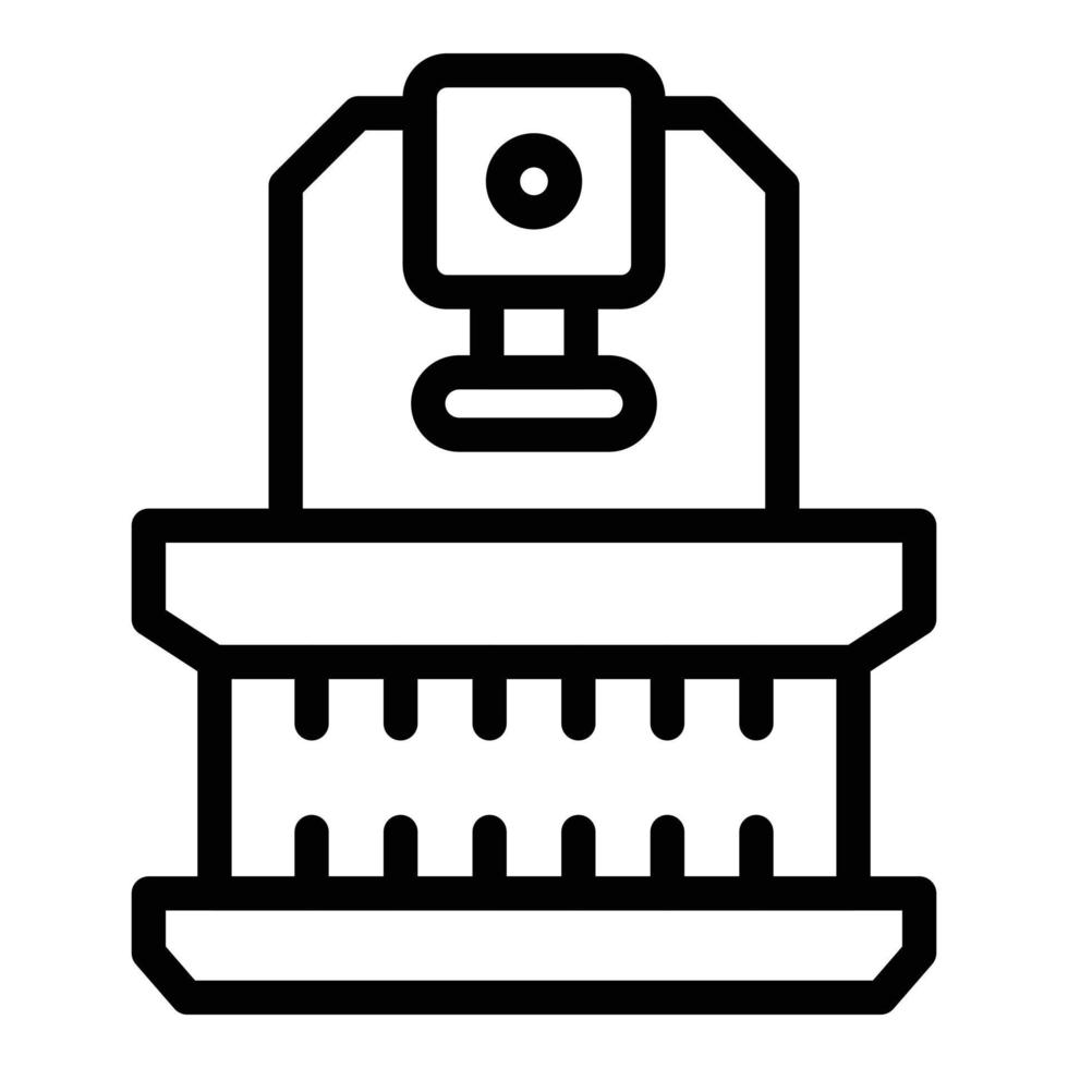 Lathe press icon, outline style vector