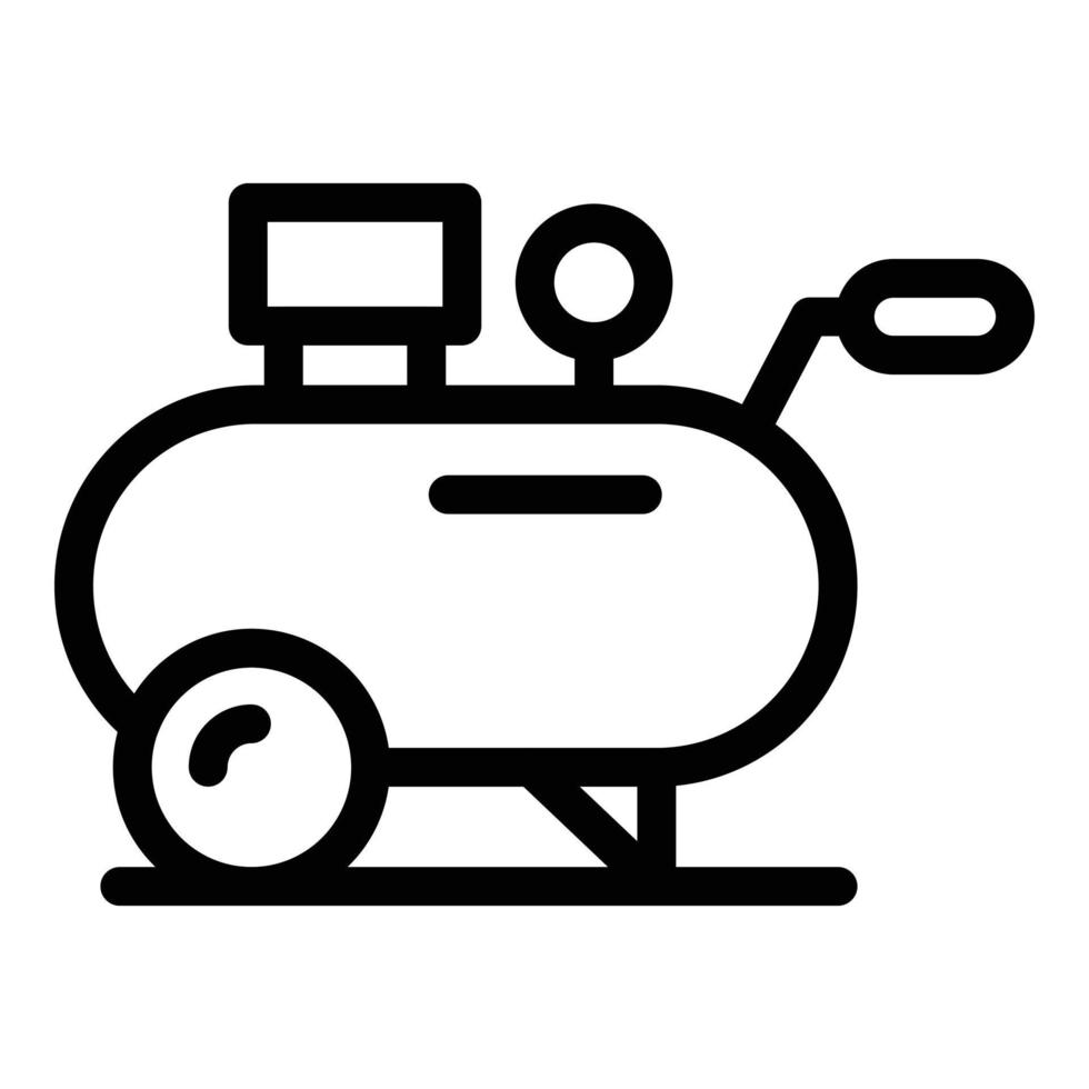 Air compressor cylinder icon, outline style vector