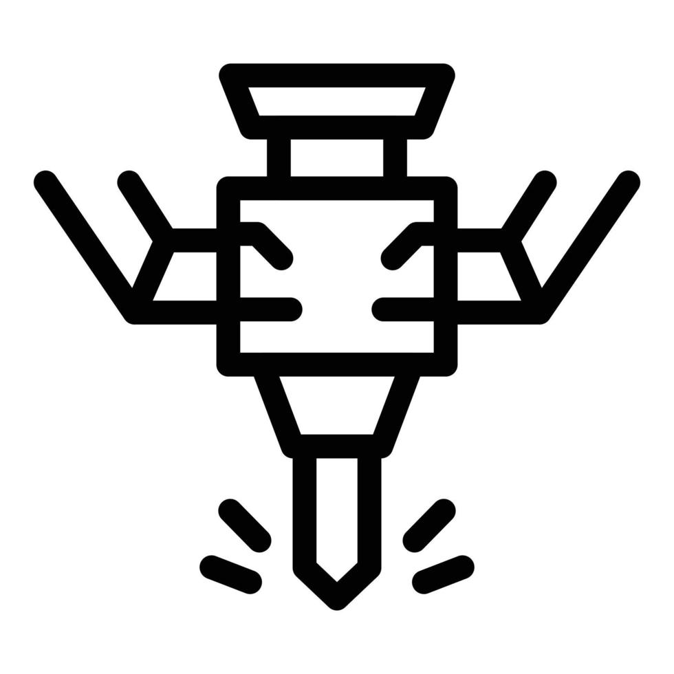 Paver milling machine icon, outline style vector