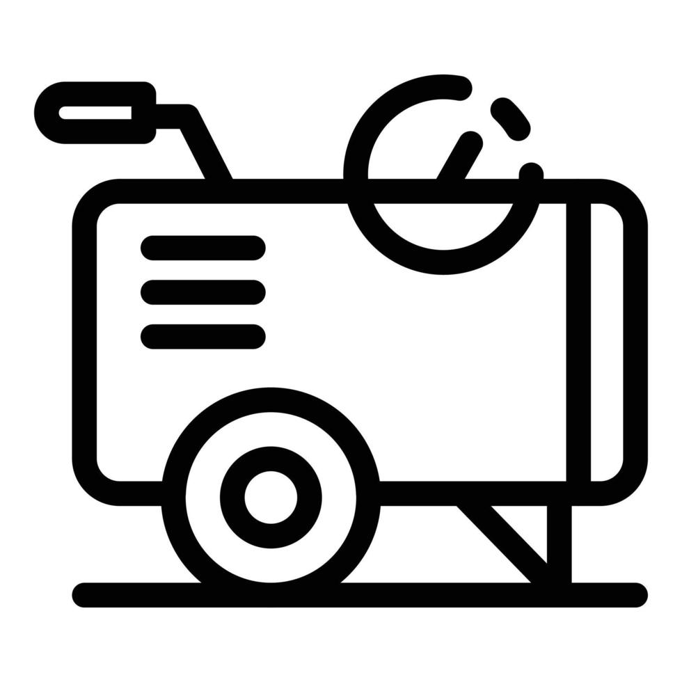 Air compressor cart icon, outline style vector