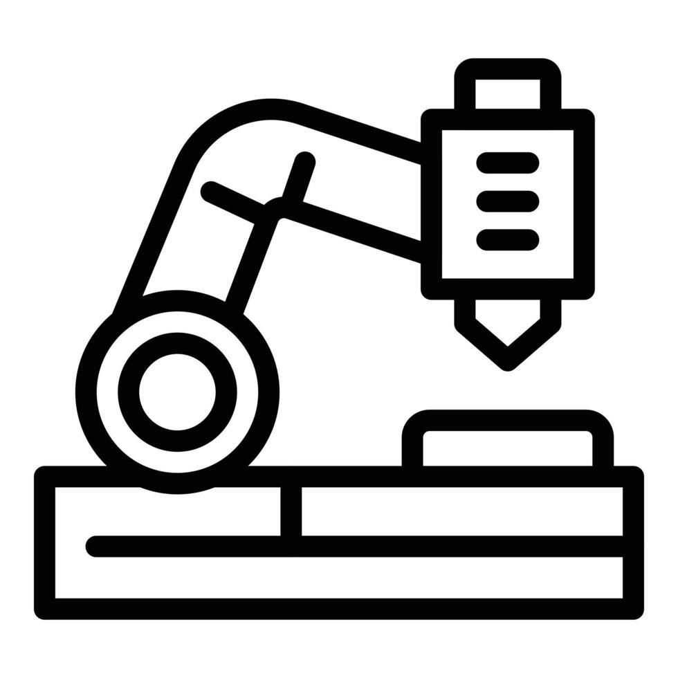 Cutter lathe icon, outline style vector