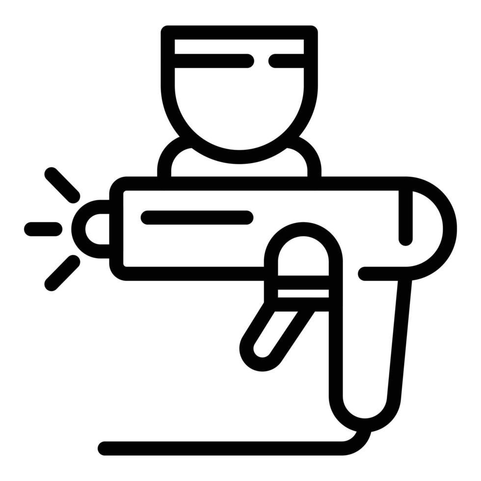 Car paint pistol icon, outline style vector