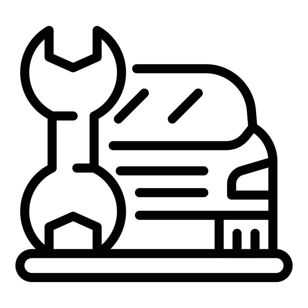 Car in fix repair icon, outline style vector
