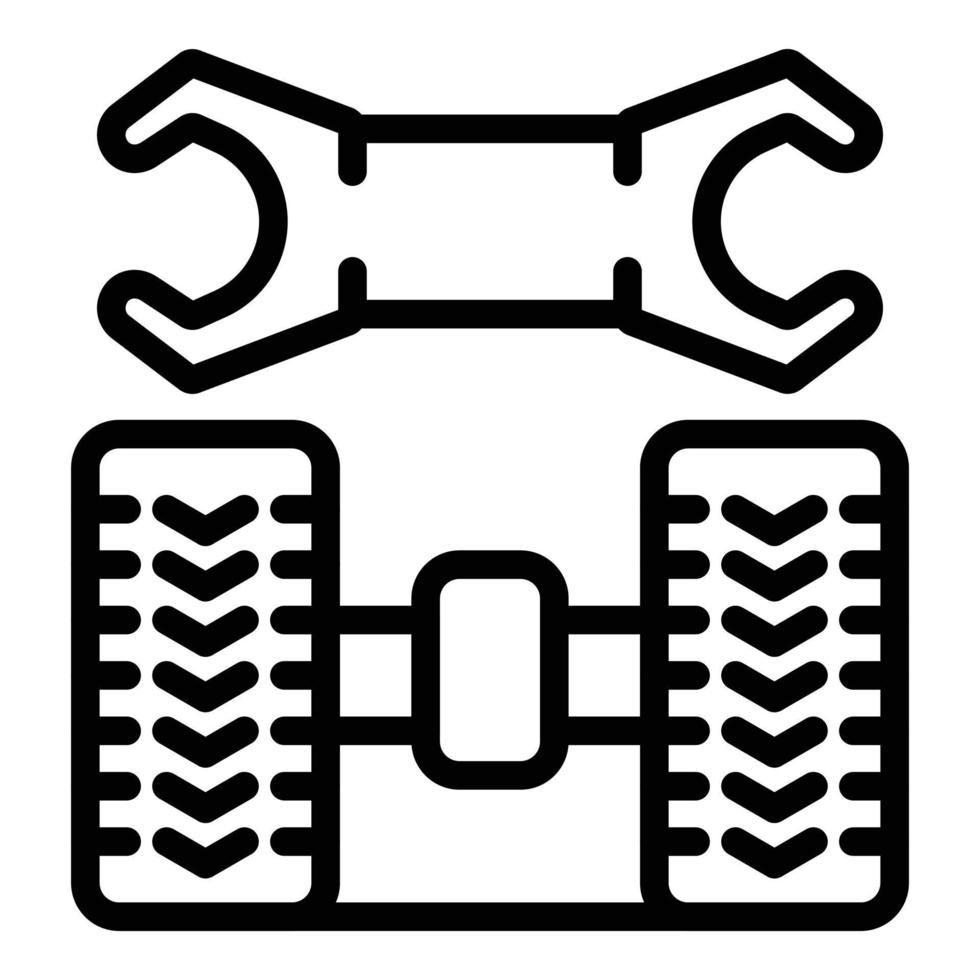 Rear tire fitting icon, outline style vector