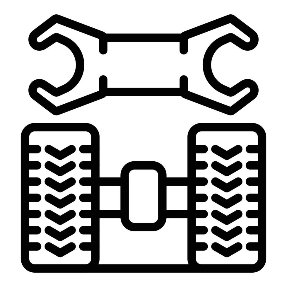 Rear tire fitting icon, outline style vector