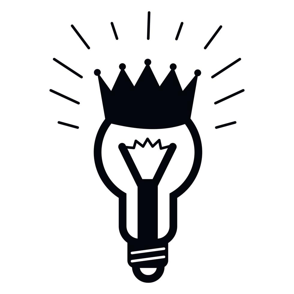 King bulb idea icon, simple style vector