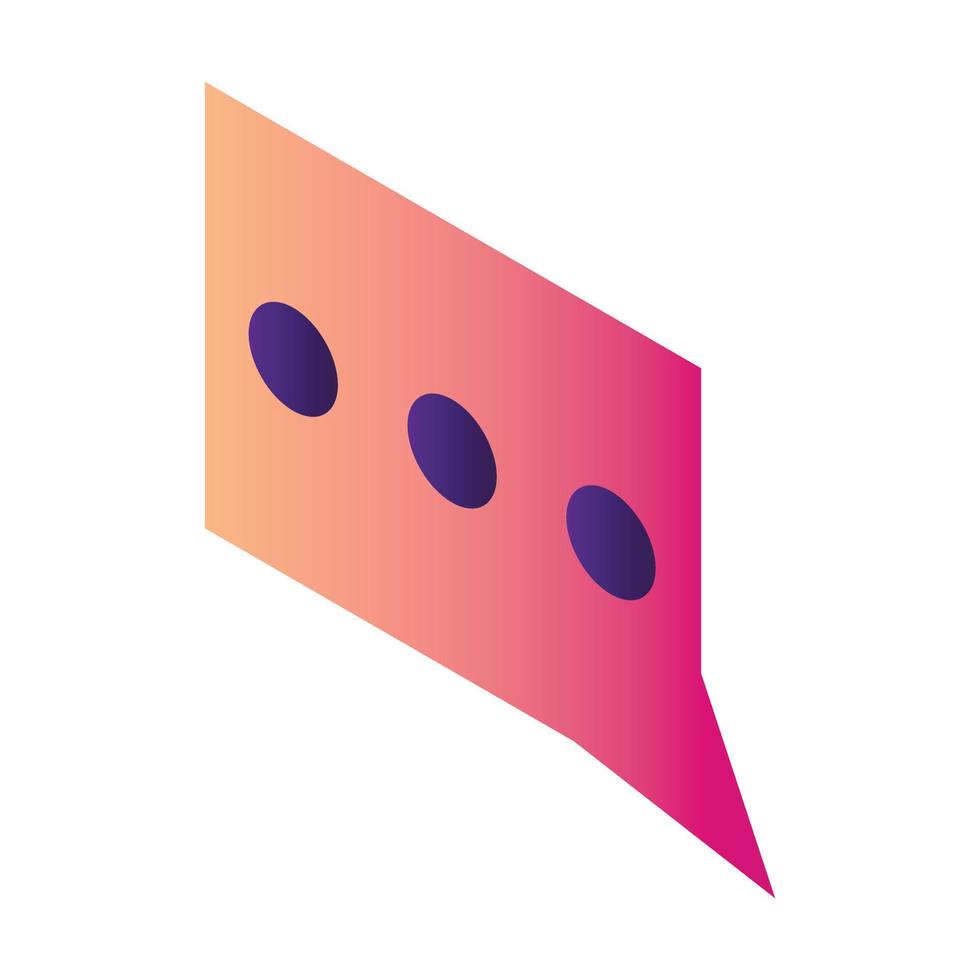 Red chat icon, isometric style vector