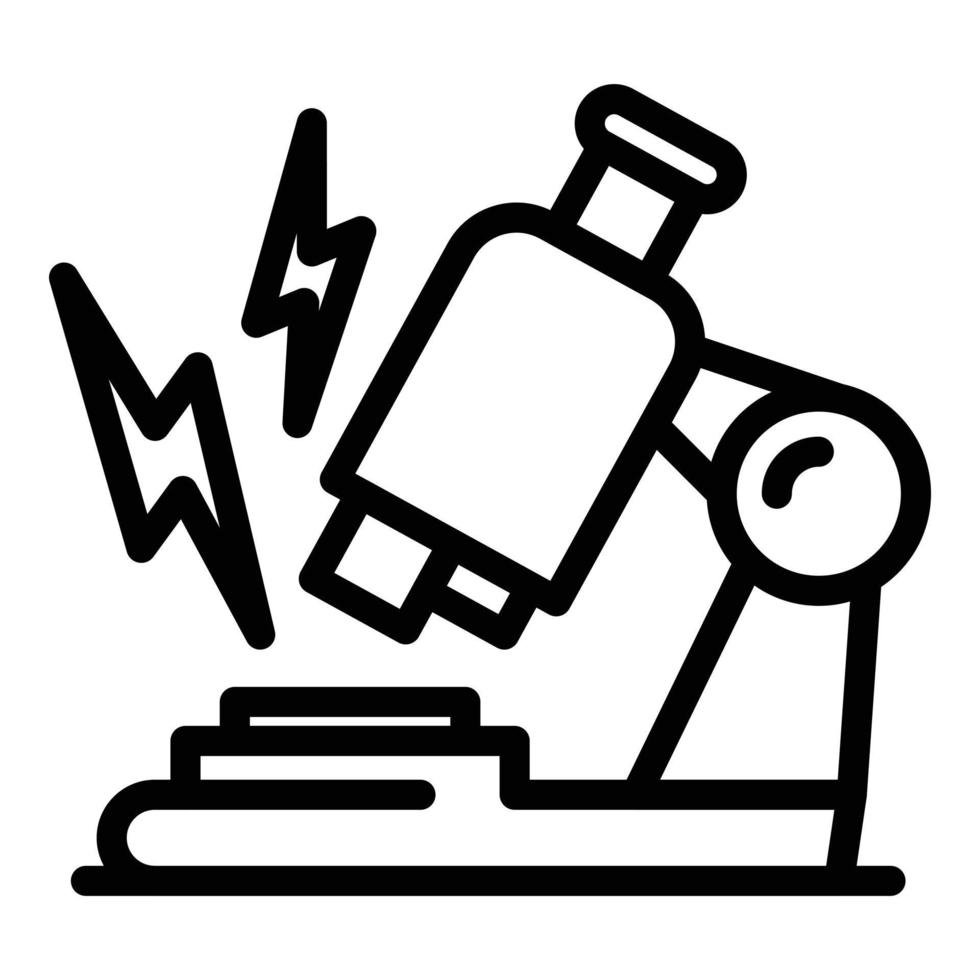 Virus and microscope icon, outline style vector
