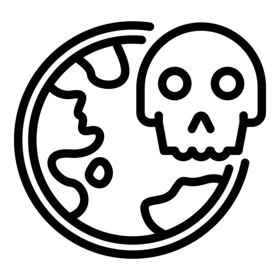 World coronavirus death icon, outline style vector