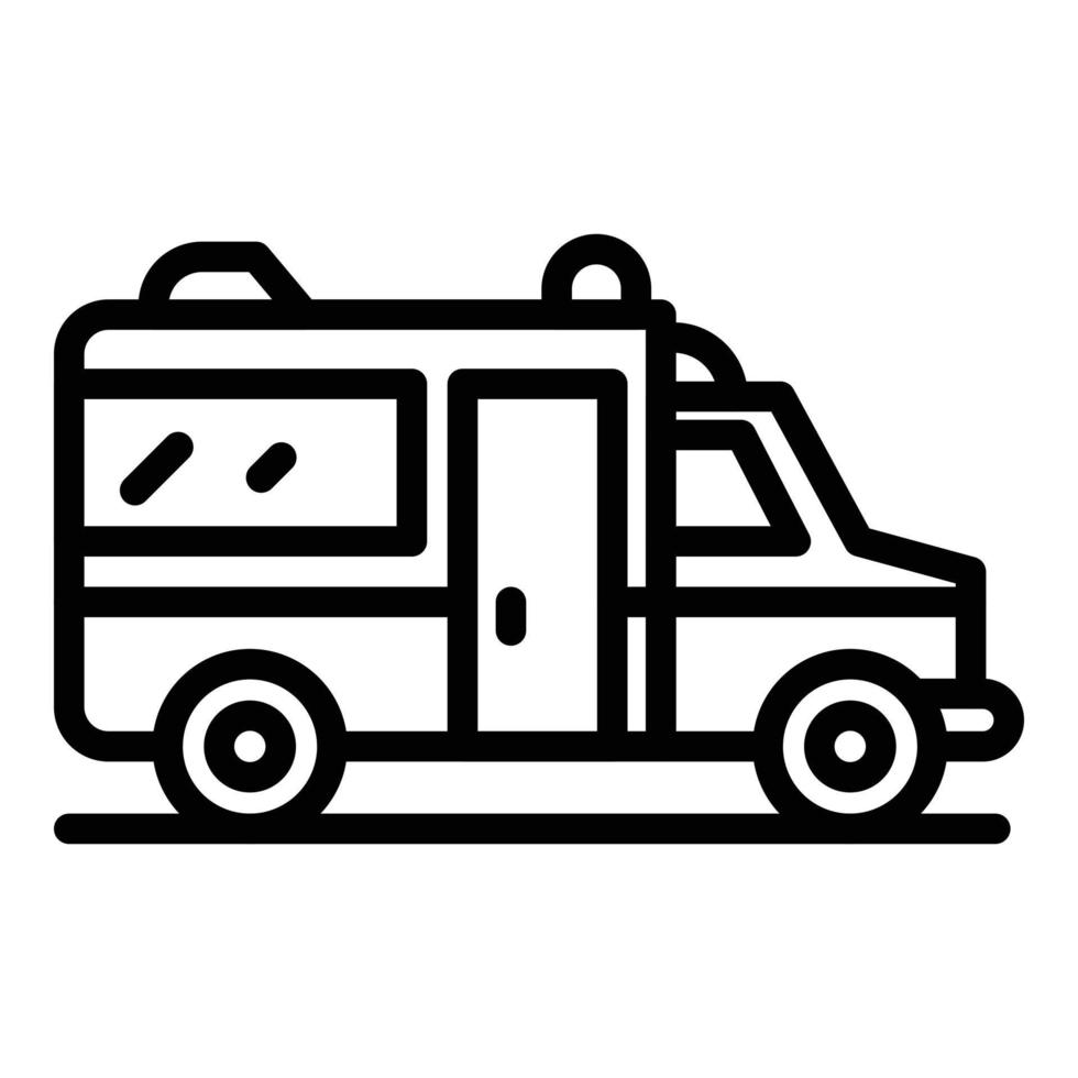 Ambulance car icon, outline style vector