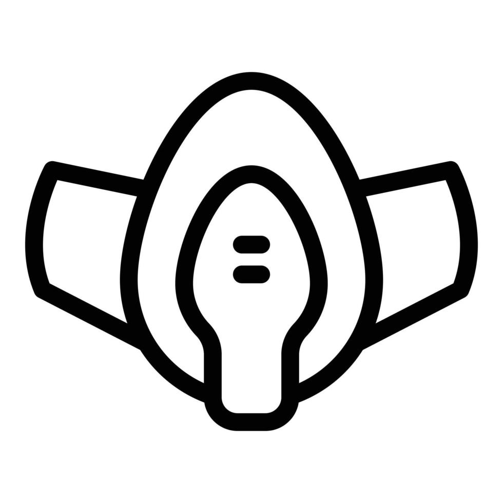 Oxygen mask icon, outline style vector