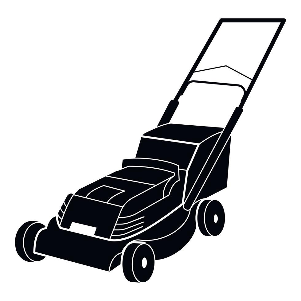 Electric lawn mower icon, simple style vector