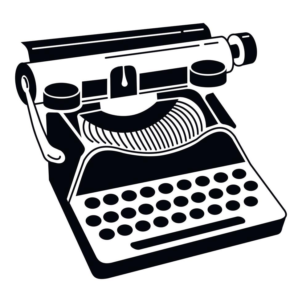 Classic typewriter icon, simple style vector