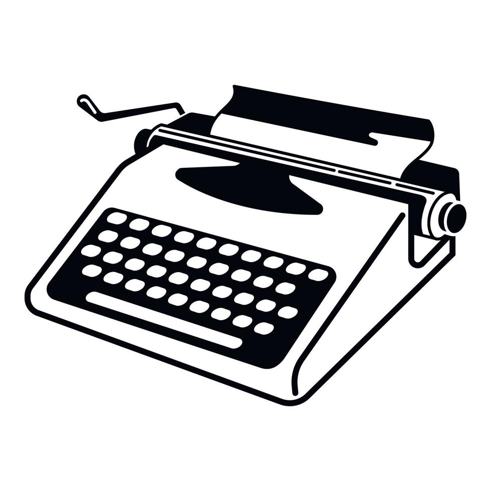 Soviet typewriter icon, simple style vector