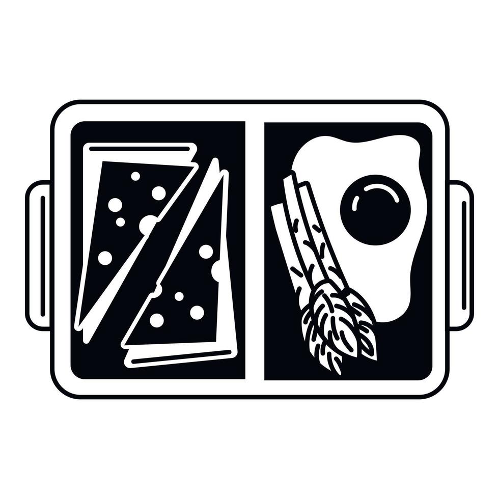 Egg lunch box icon, simple style vector