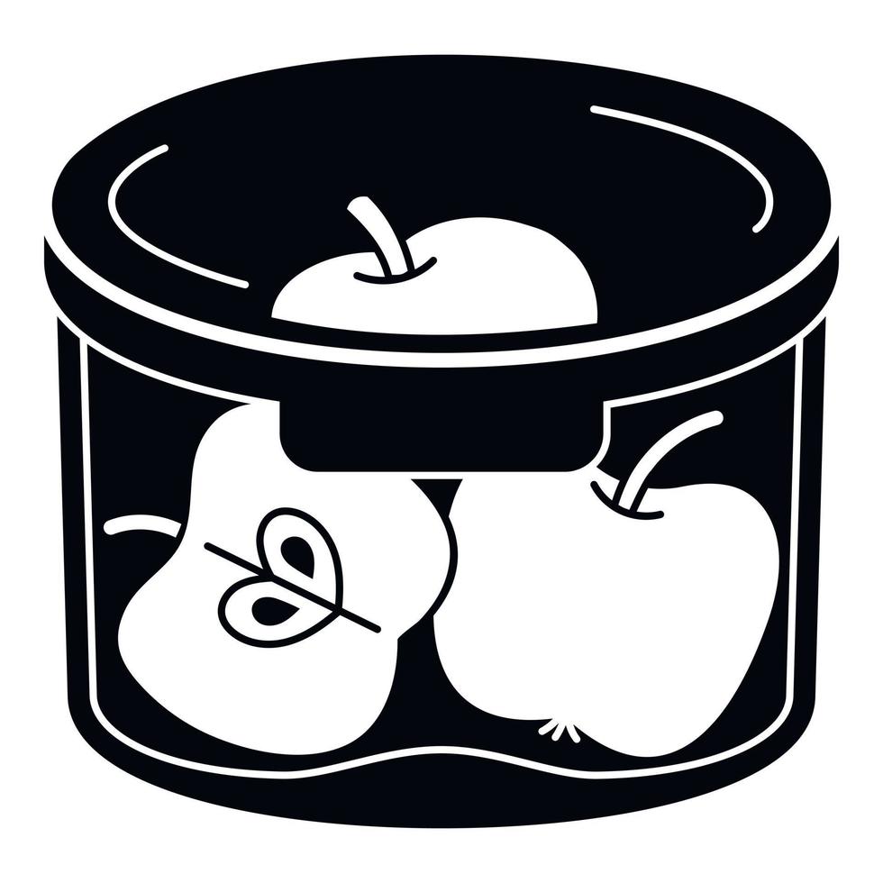 Apple lunch box icon, simple style vector