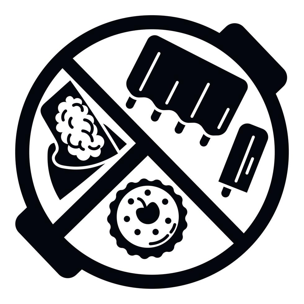 Divided lunch box icon, simple style vector