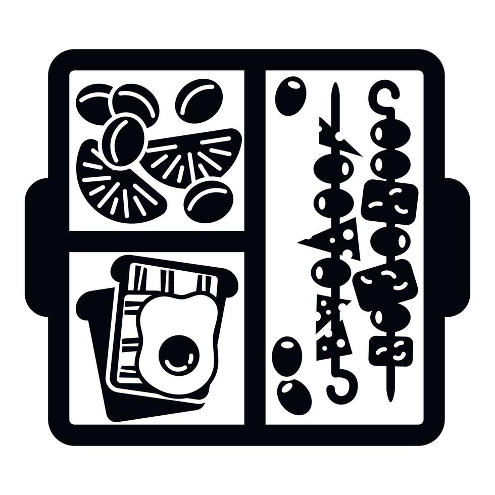 Healthy lunch box icon, simple style vector