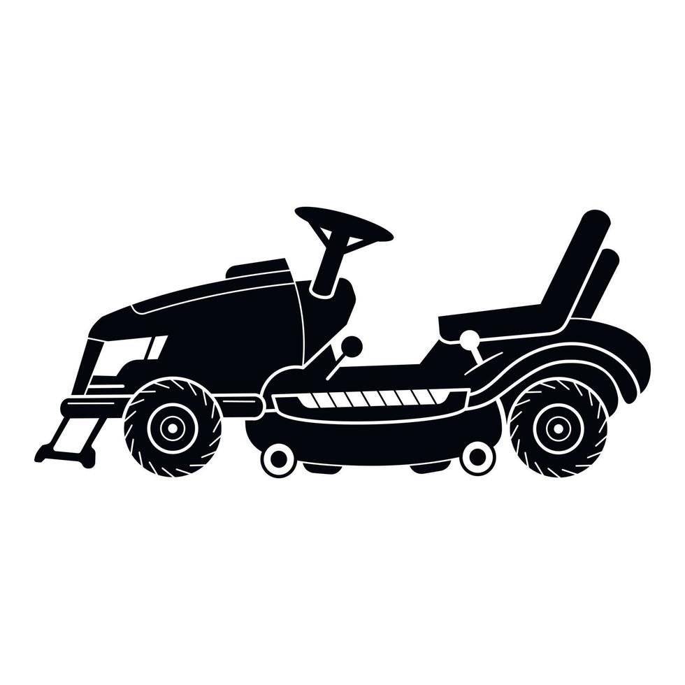 Tractor lawn mower icon, simple style vector