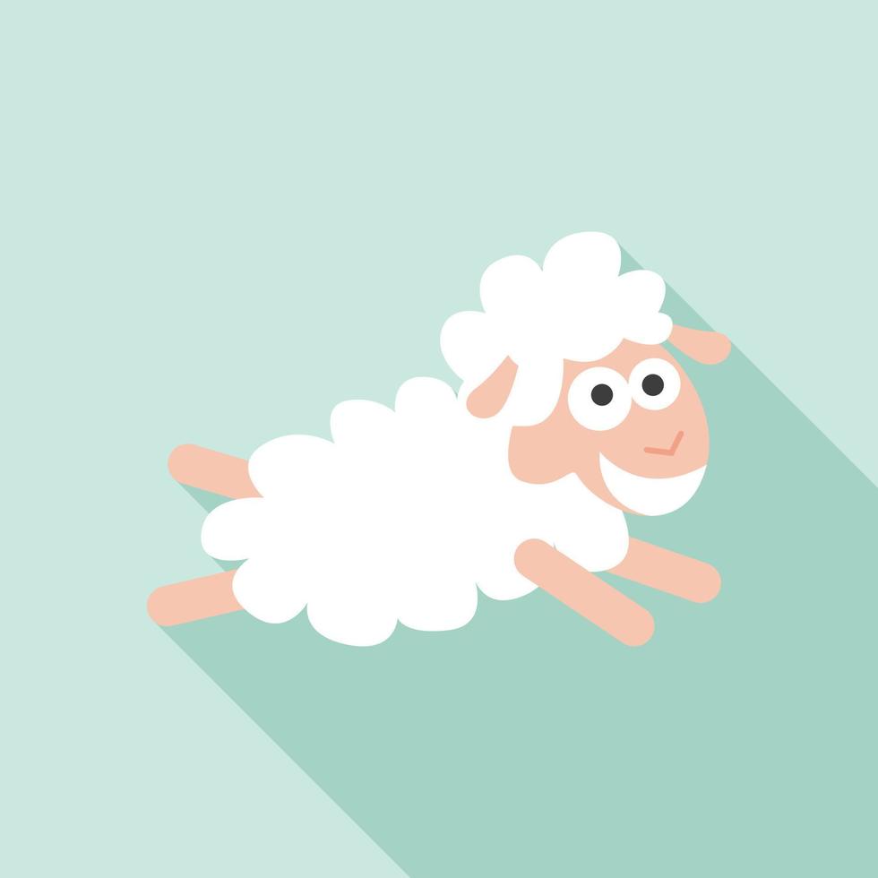 Happy kid sheep icon, flat style vector