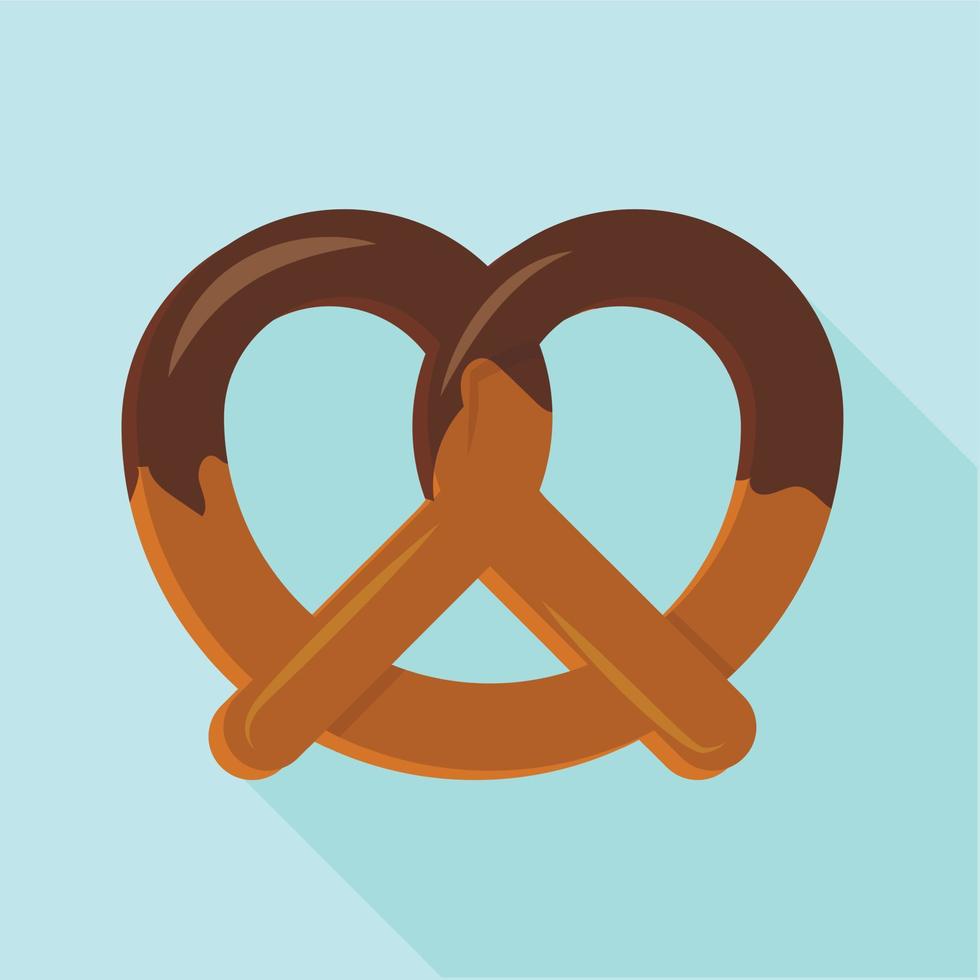 Candy pretzel icon, flat style vector