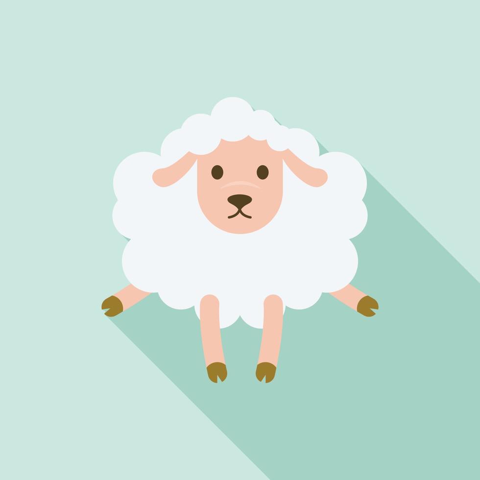 icono de oveja conmocionada, estilo plano vector