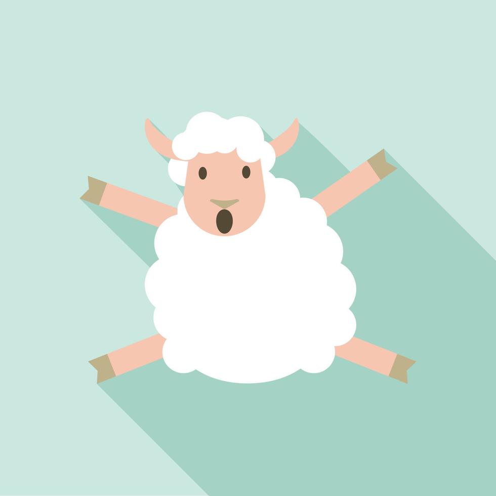 Jumping sheep icon, flat style vector