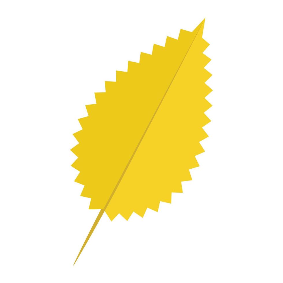 Yellow leaf icon, flat style vector