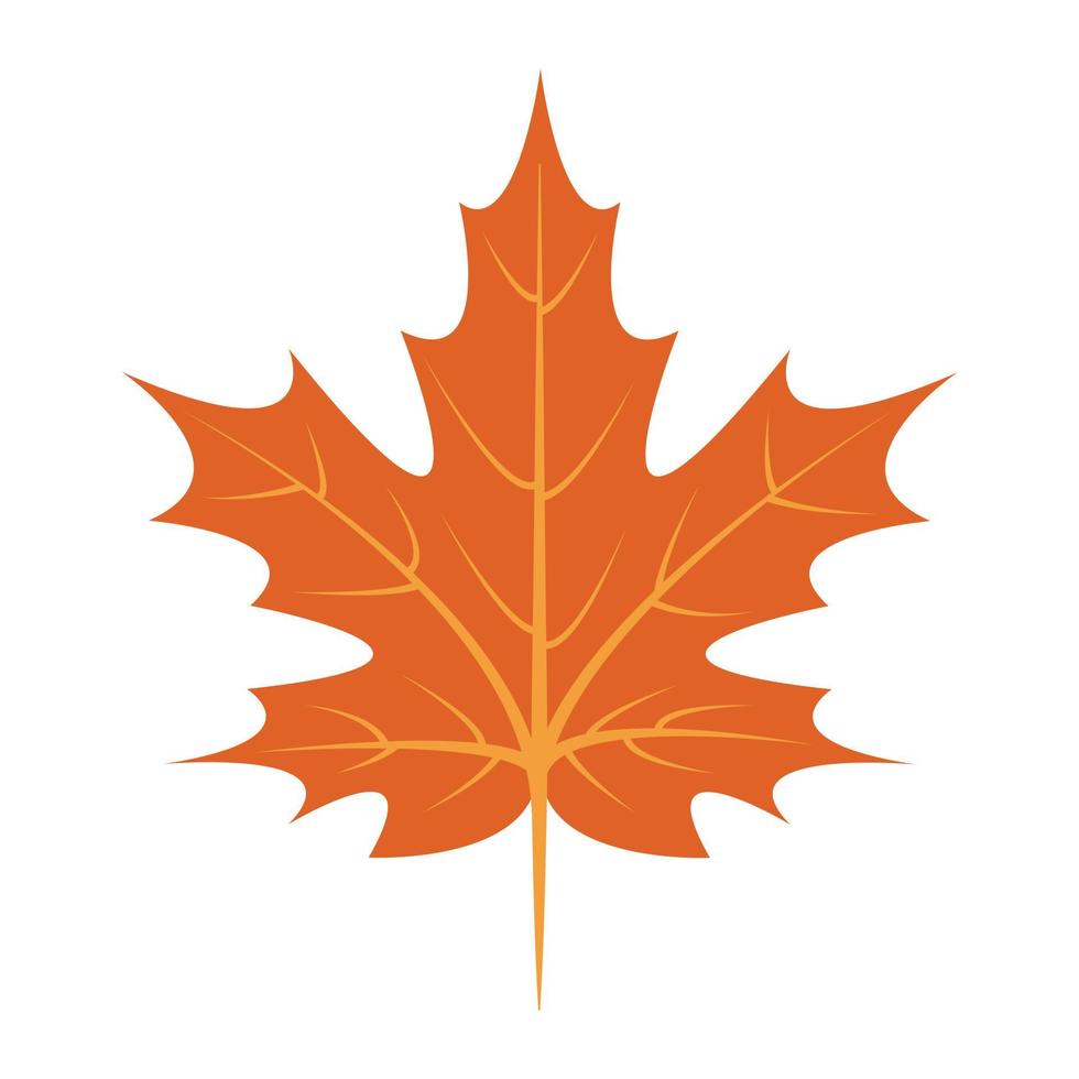 Maple leaf icon, flat style vector