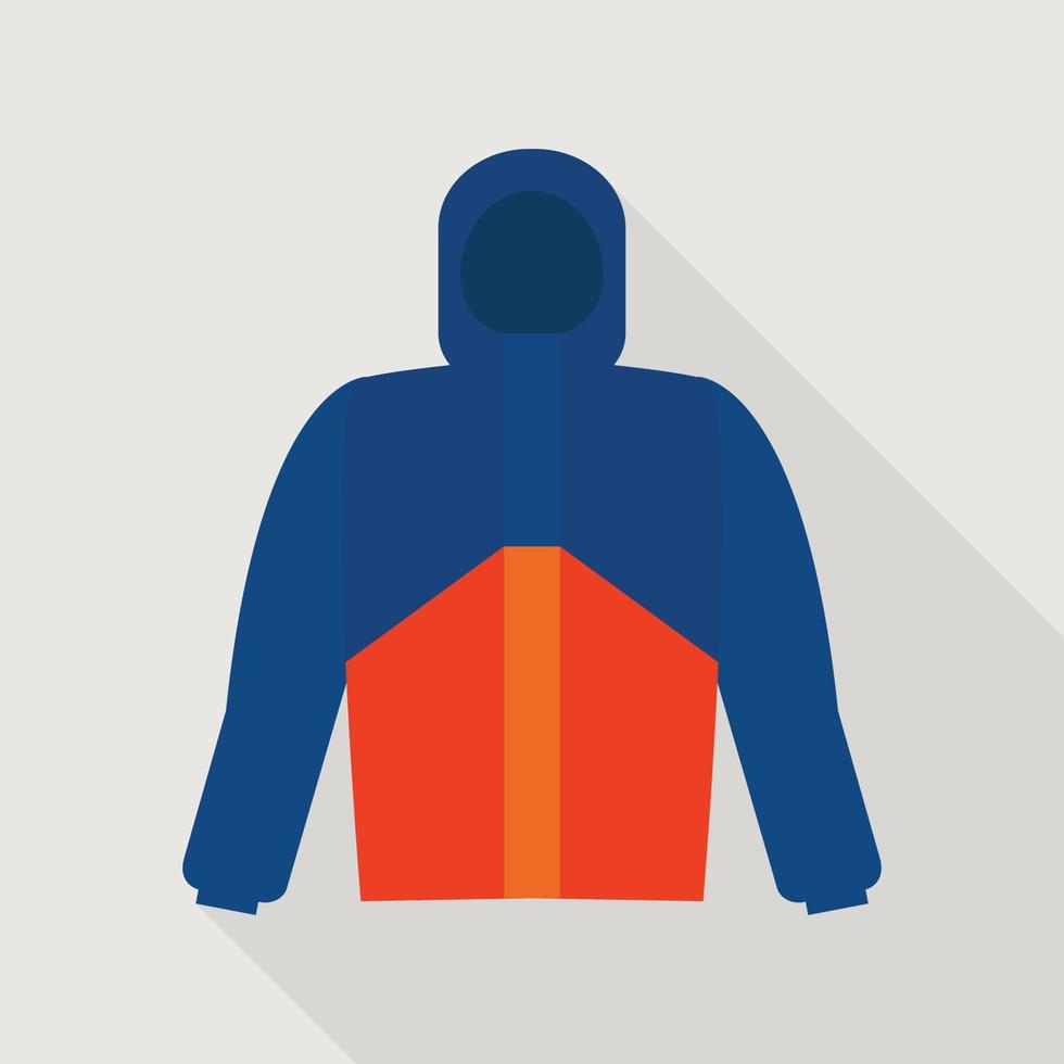 Mountain jacket icon, flat style vector