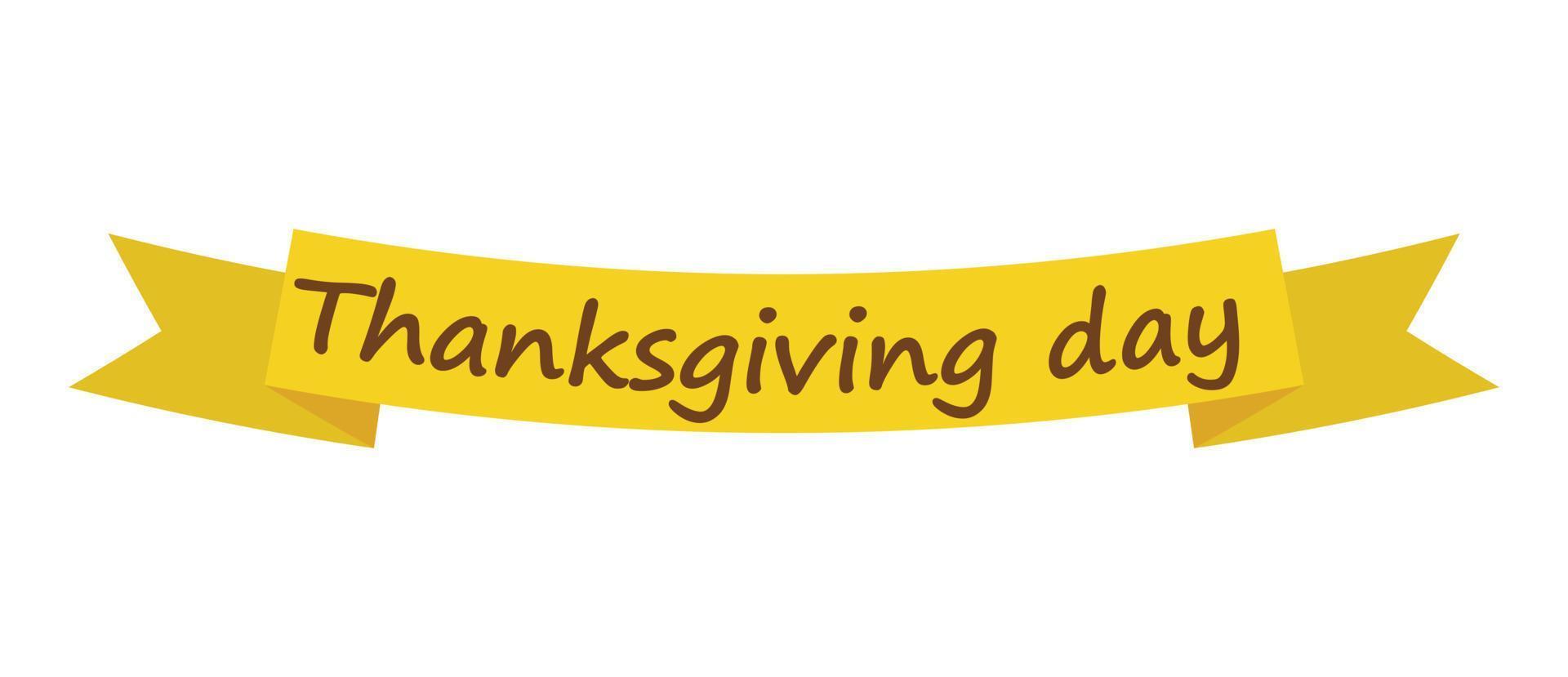 Thanksgiving day ribbon icon, flat style vector