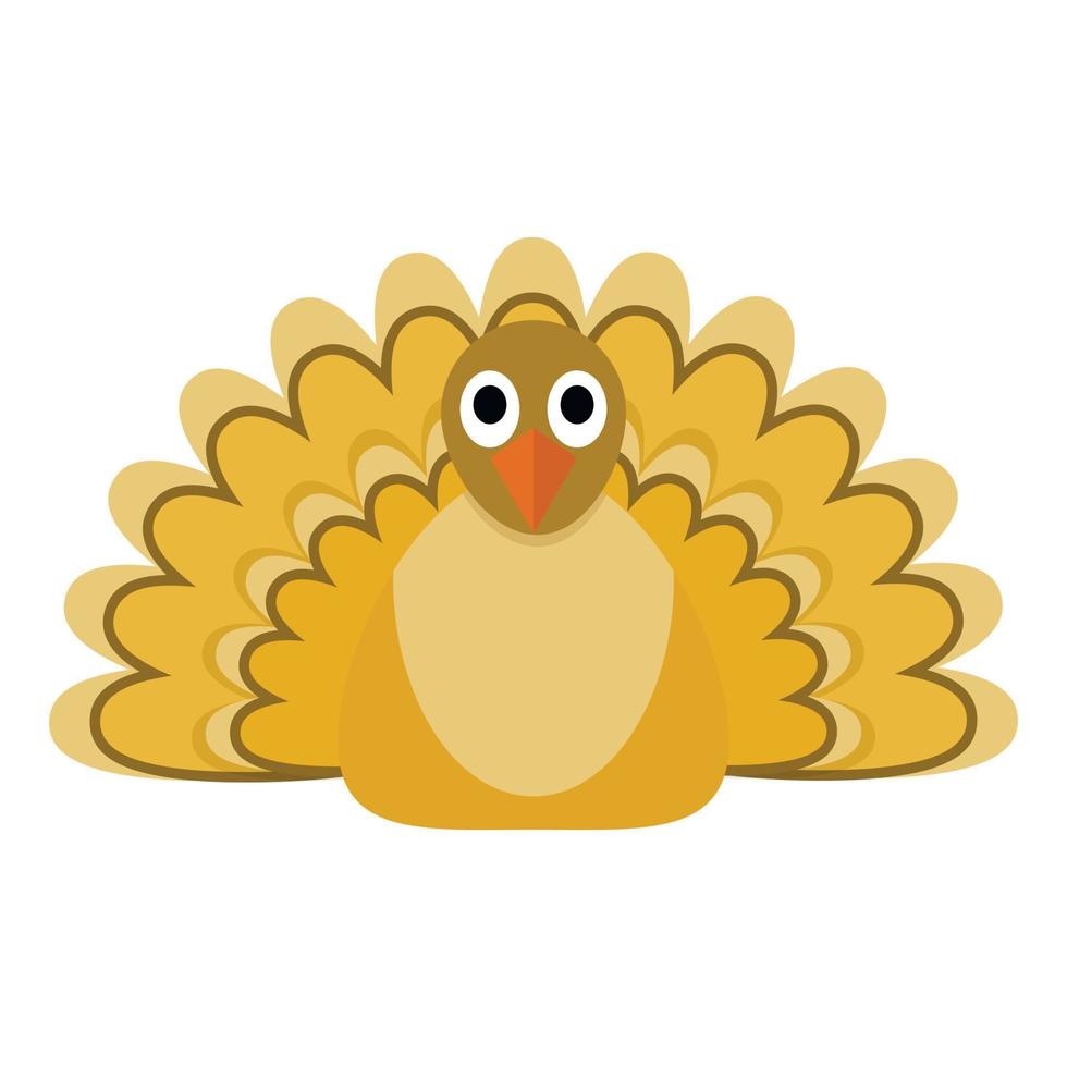 Autumn turkey icon, flat style vector