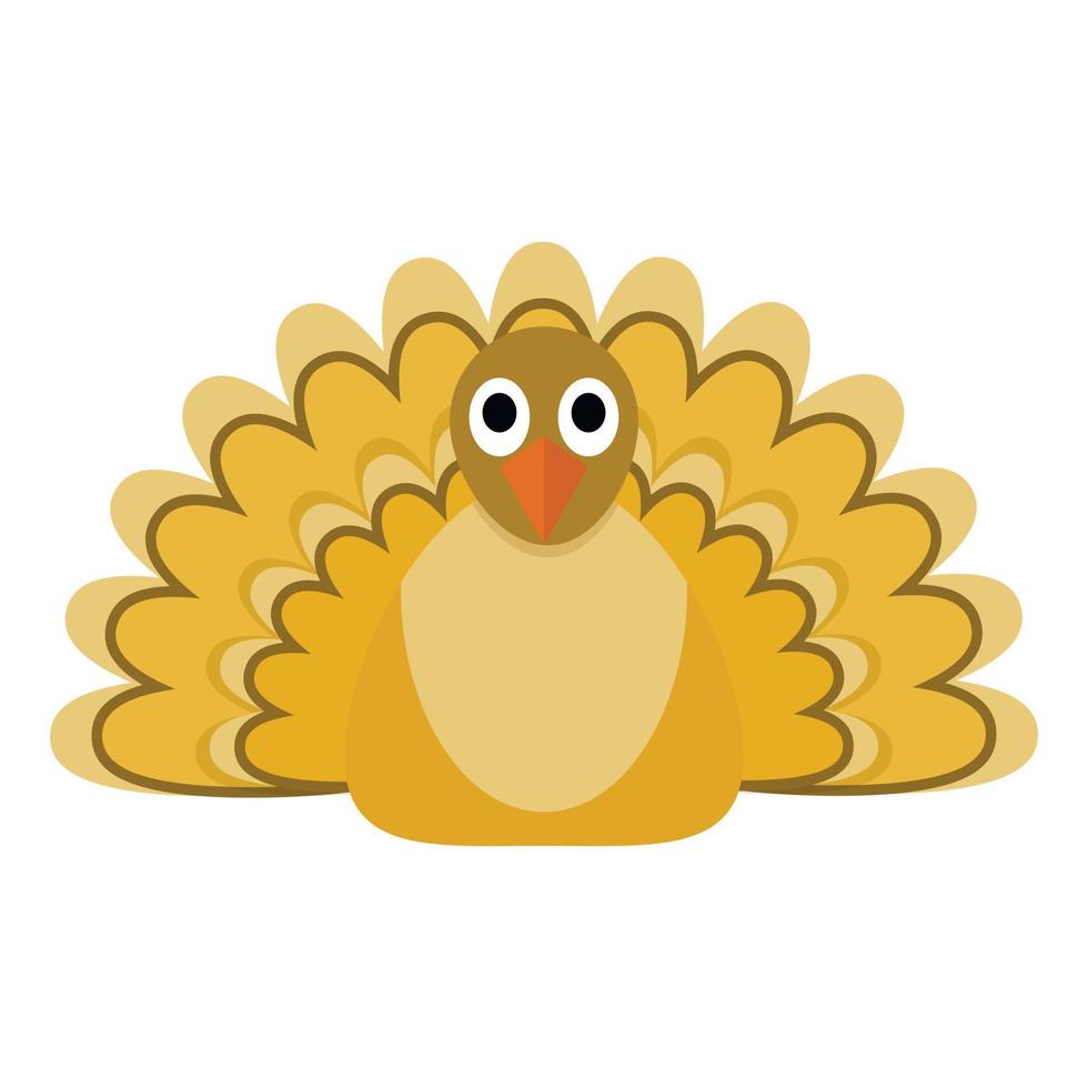 icono de pavo de otoño, estilo plano vector