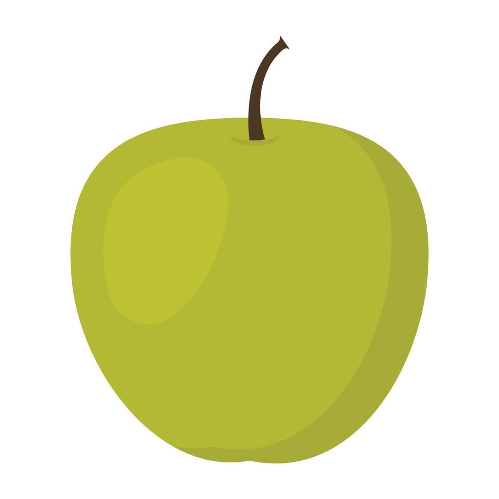 Green apple icon, flat style vector