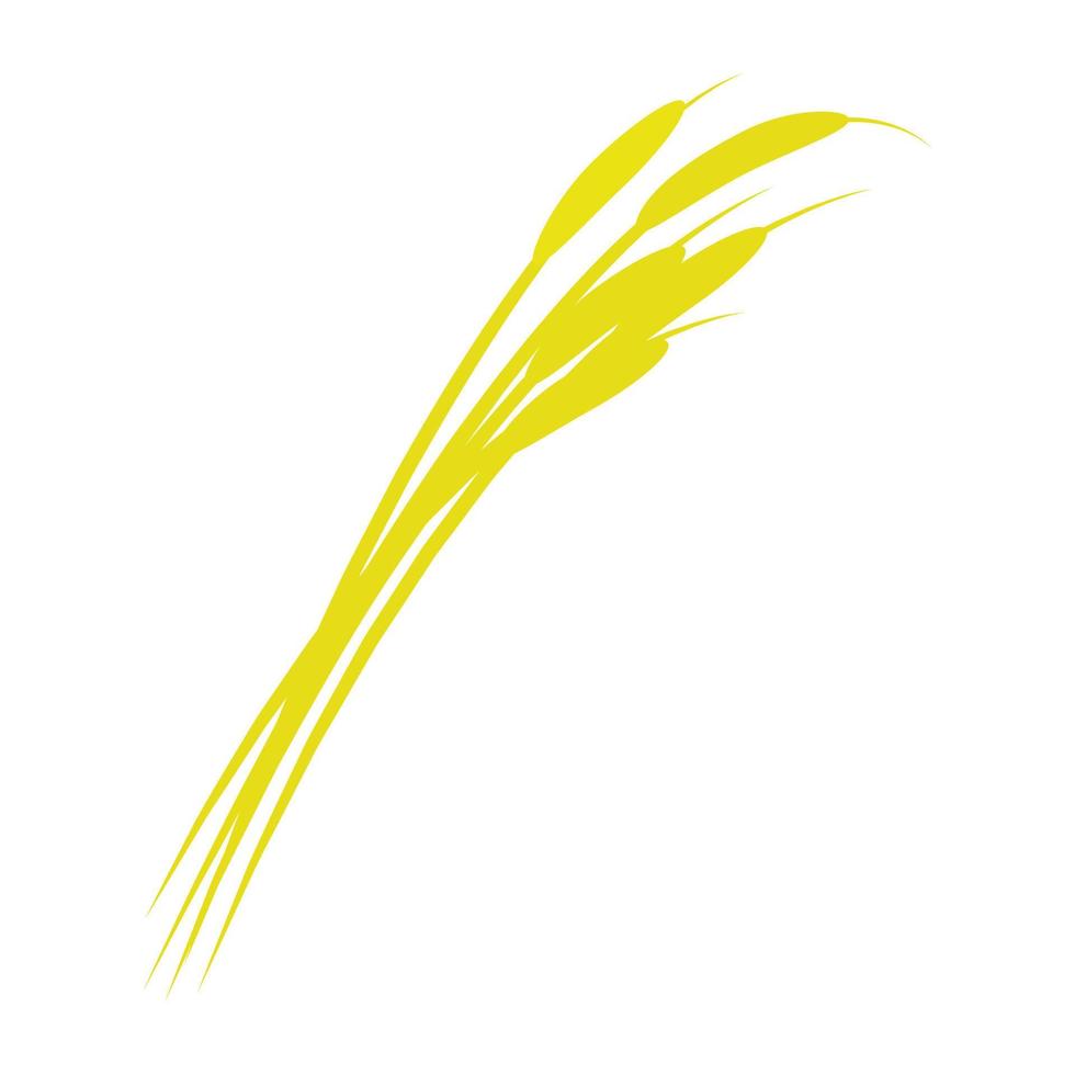 icono de rama de trigo, estilo plano vector