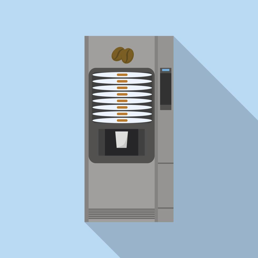 icono de la máquina de café de la calle, estilo plano vector