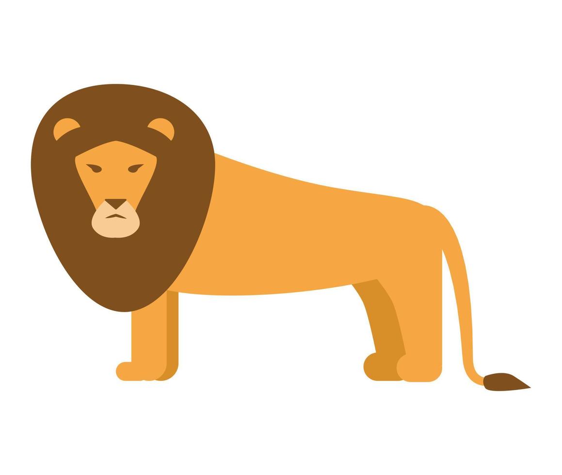 icono de león, estilo plano vector