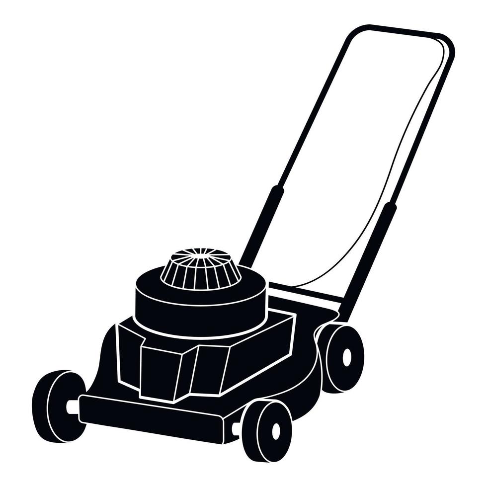 Petrol lawn mower icon, simple style vector