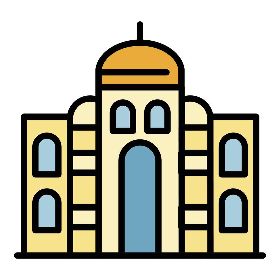 vector de contorno de color de icono de templo islámico