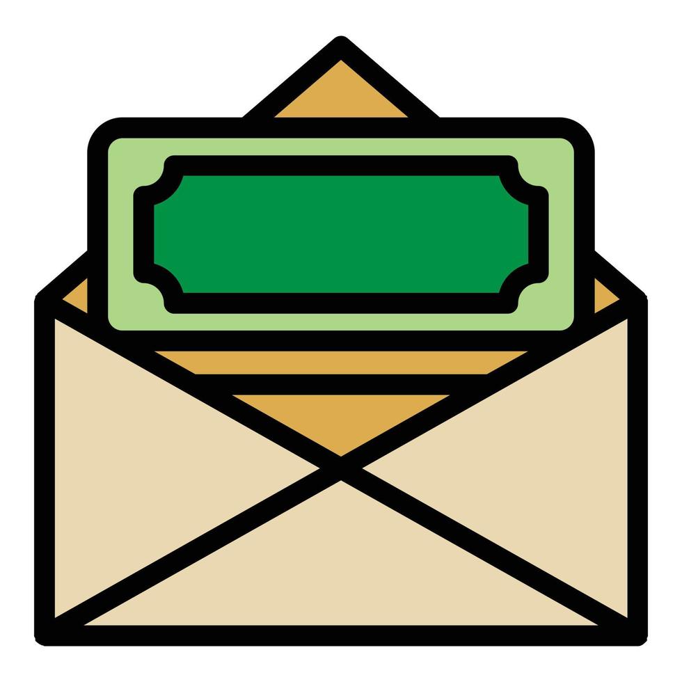 Envelope with donations icon color outline vector