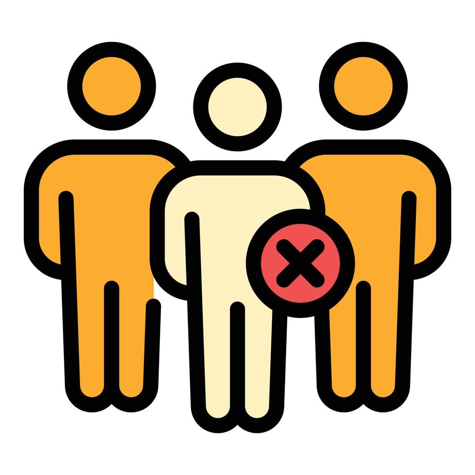 People distance icon color outline vector
