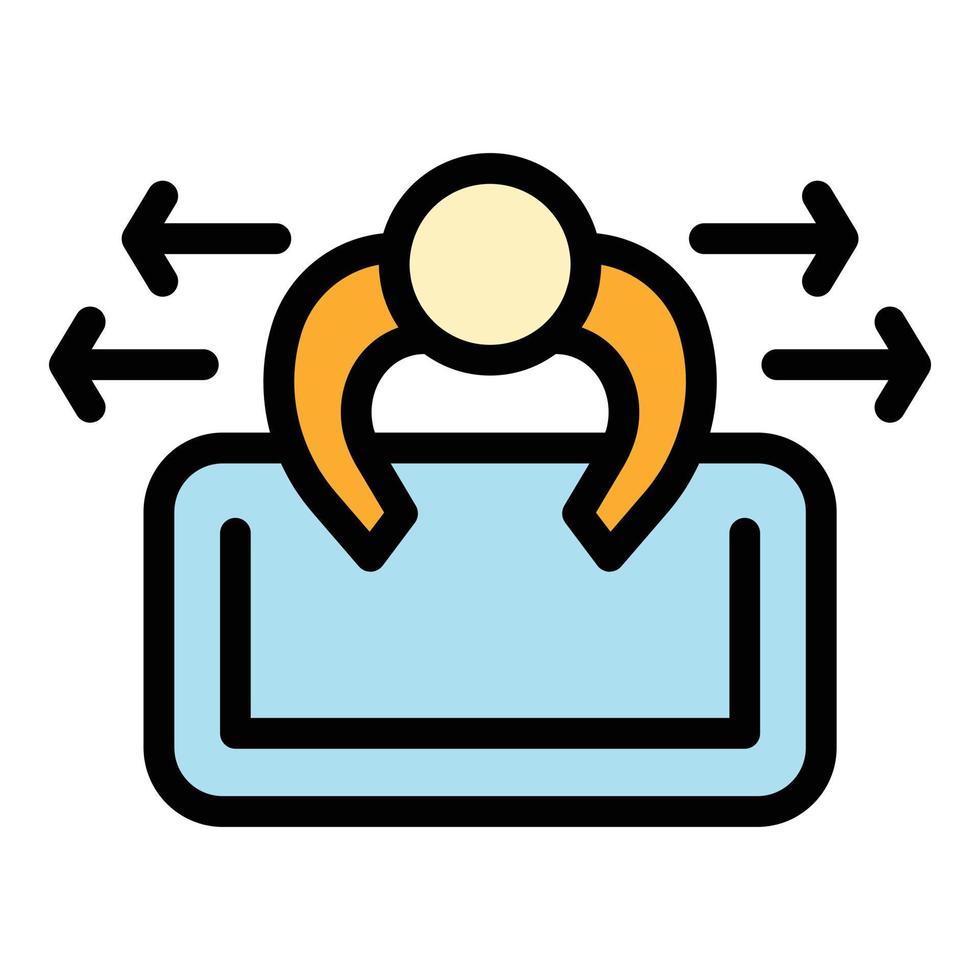 Safe distance icon color outline vector